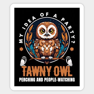 Tawny Owl Art Sticker